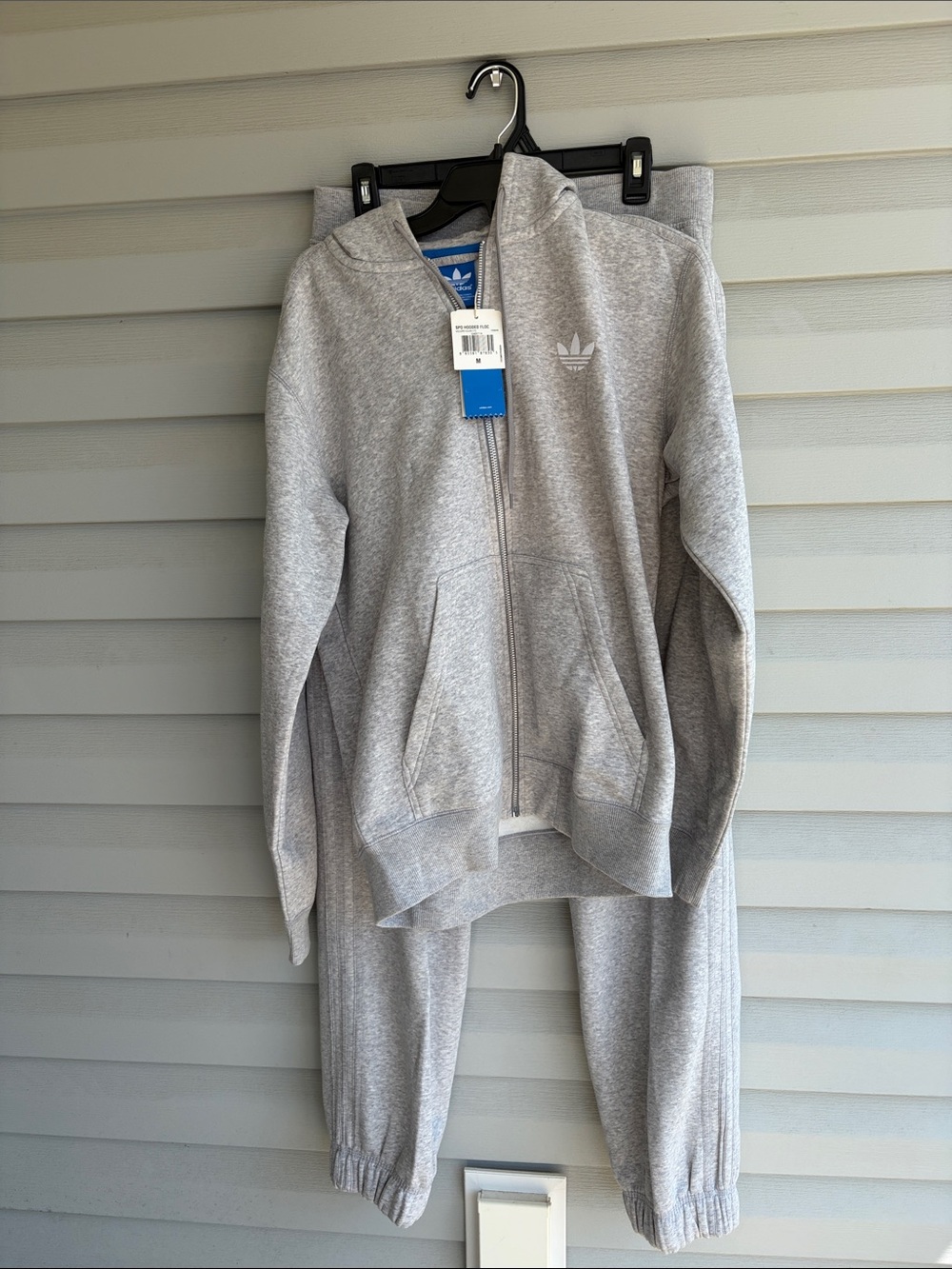 NWT adidas Men’s Grey Hooded Zip Jacket and Joggers Set (2 pieces)